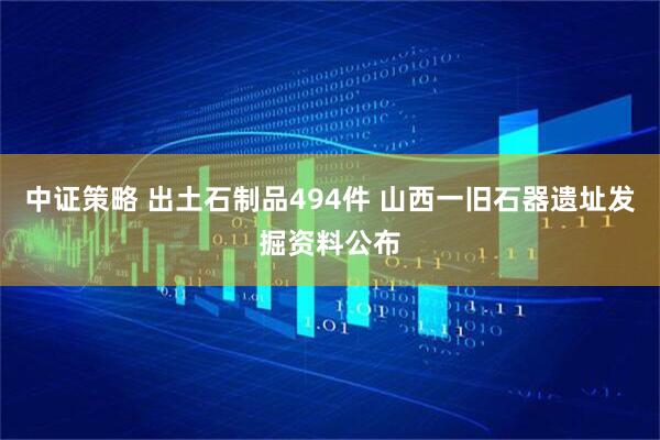 中证策略 出土石制品494件 山西一旧石器遗址发掘资料公布